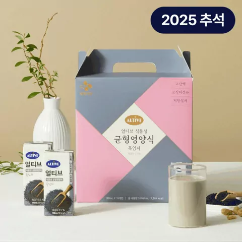 [25추석 선물세트특가] 얼티브 균형영양식 흑임자맛X4개