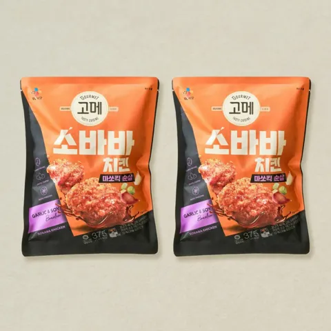 고메 소바바치킨 마쏘킥 순살 375gX2개