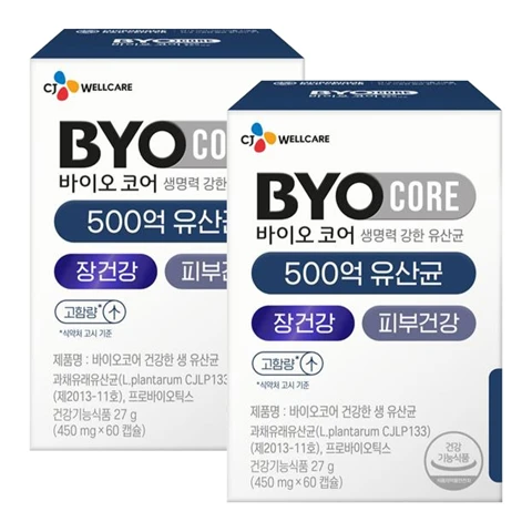 부자유산균 바이오코어 500억 유산균 60캡슐(1개월)X2개