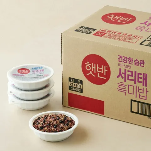 [라이스플랜]햇반 서리태흑미밥 210gX36개(1box)