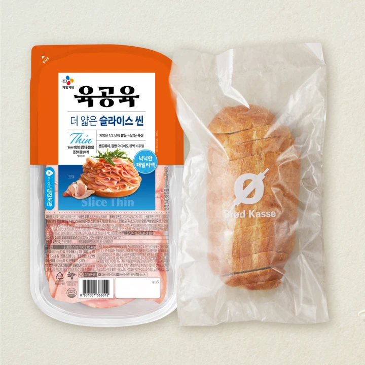 육공육 더 얇은 슬라이스 씬 250gX1개+브로드카세 저당 호밀 통밀 깜빠뉴 380gX1개