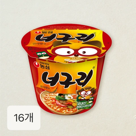 농심 너구리큰사발 16개(box)