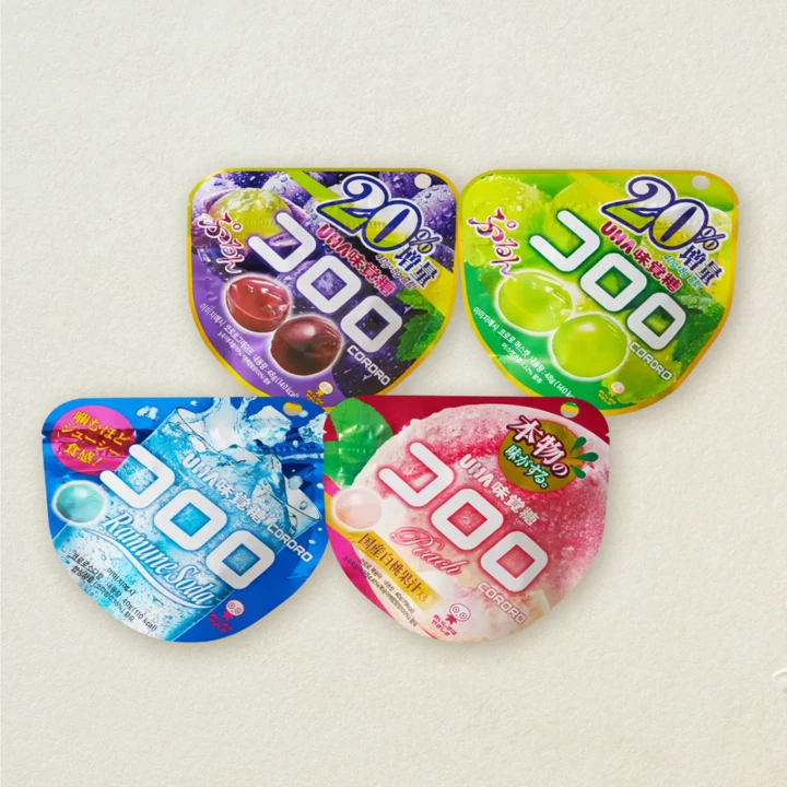 미카구토 코로로젤리 4종(그레이프,머스캣,복숭아,소다)