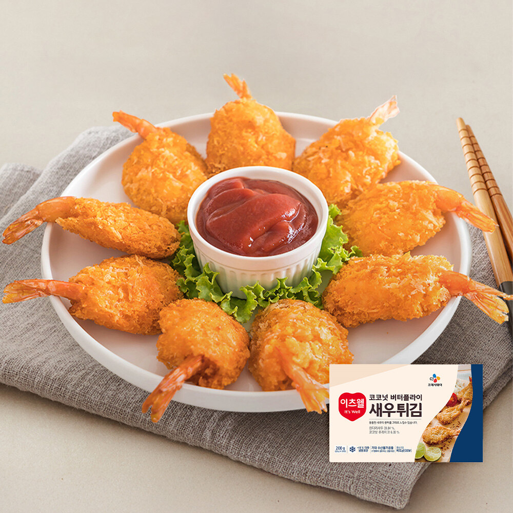 [CJ더마켓] 이츠웰 코코넛 버터플라이 새우튀김 200gx3개
