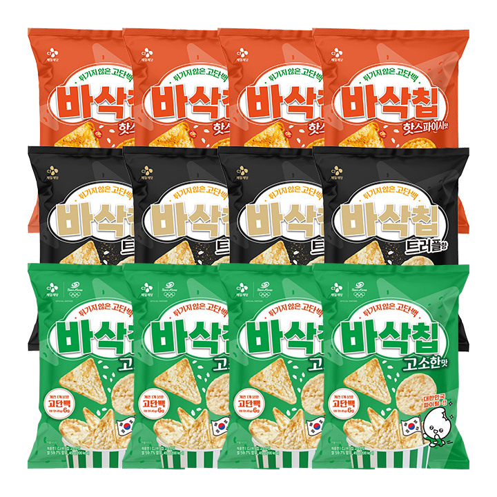 [1box]바삭칩 트러플4개+오리지널4개+핫스파이시4개(총12개)