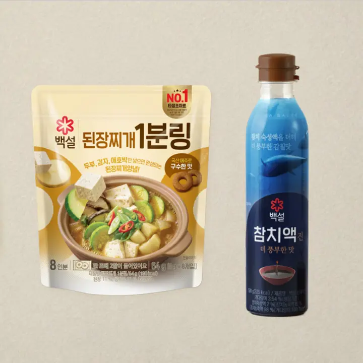 백설 참치액 진더풍부한맛 500g+1분링 된장찌개 64G