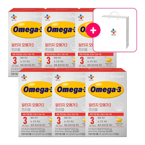 닥터뉴트리 알티지오메가3 트리플(1개월)X6개 + [사은품] 쇼핑백