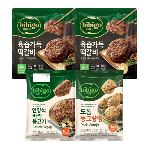 [떡갈비/증정세트]비비고 육즙가득 떡갈비360gX2개+언양식바싹불고기460g+도톰동그랑땡340g 총 4개