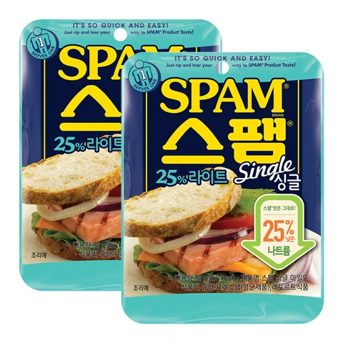 [2+2]스팸 싱글 25%라이트 80g