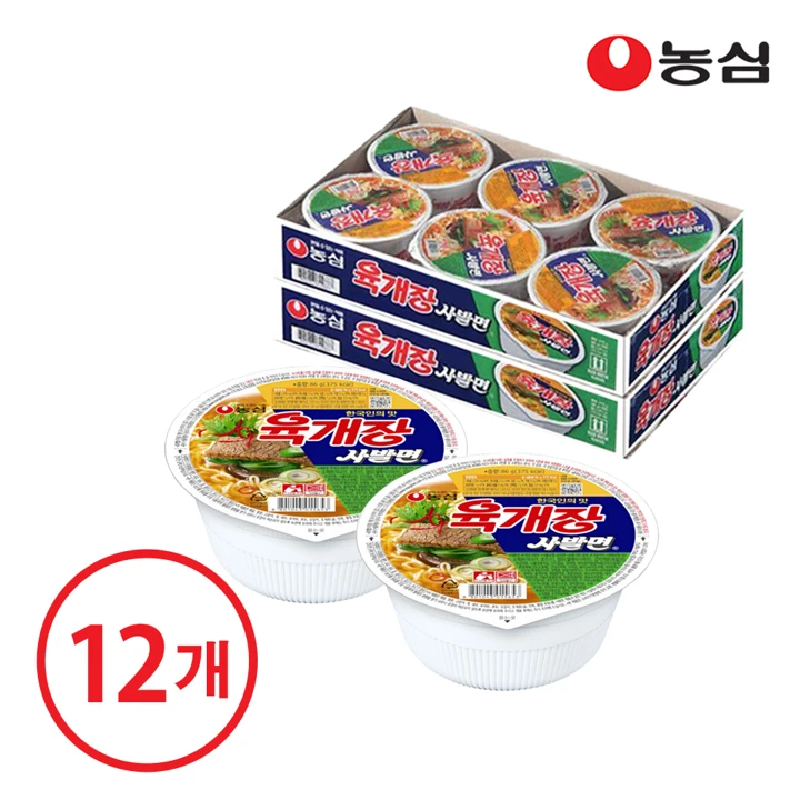 농심 육개장 사발면 86gX12개