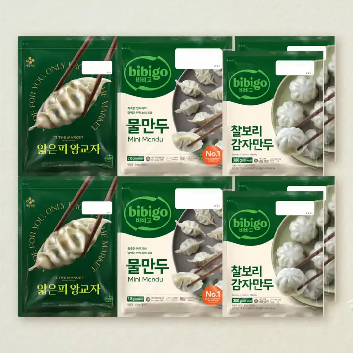 얇은피왕교자1.05kgx2개+물만두315gx2개+찰보리감자만두300gx2개(총6개)