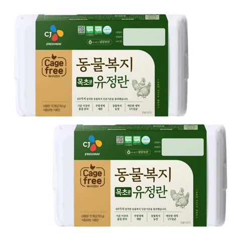 동물복지 목초 유정란 15구X2개