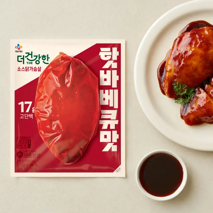 [무료배송]더건강한 닭가슴살 핫바베큐 100GX10개