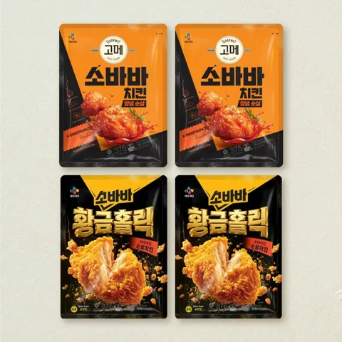 [무료배송]소바바 황홀순살 375gX2개+고메 소바바 양념 순살 375gX2개 (총 4개)