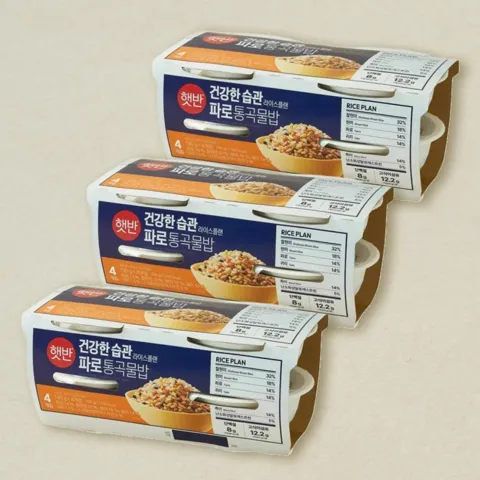 햇반 라이스플랜 파로통곡물밥 190gX4개X3개(총 12개)