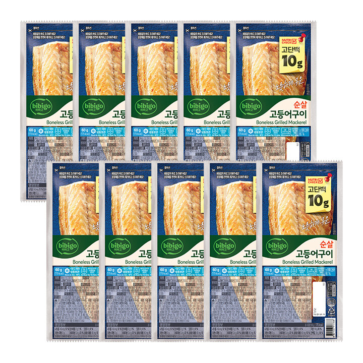 비비고 순살 고등어구이 60gX10개(냉동)