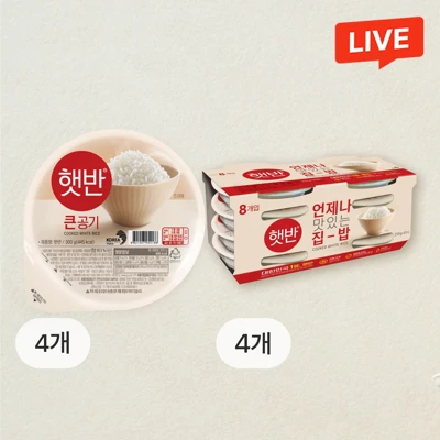 [큰공기36개세트]햇반 큰공기 300gX4개+햇반210gx8번들X4개(총 36개)