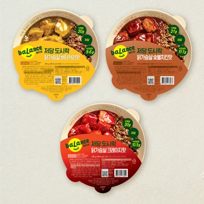 밸런스밀 저당도시락 닭가슴살 숯불치킨맛+버터커리맛+크레이지핫 (총3개)