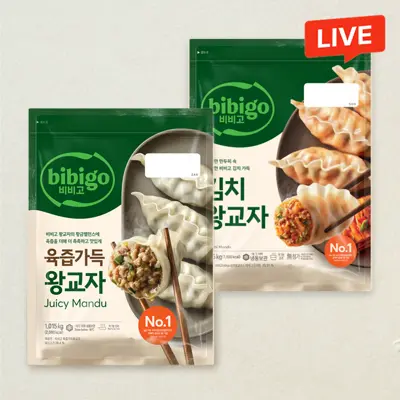 비비고 육즙가득왕교자 1.015kg+김치왕교자 1.05kg