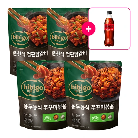 [사은품] 코카-콜라 제로 PET500ml+비비고 용두동식쭈꾸미볶음355g x 2개+비비고 춘천식철판닭갈비700g x 2개