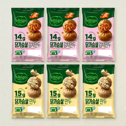 비비고 닭가슴살 만두 168gX3개+비비고 닭가슴살 김치만두 168gX3개 (총 6개)