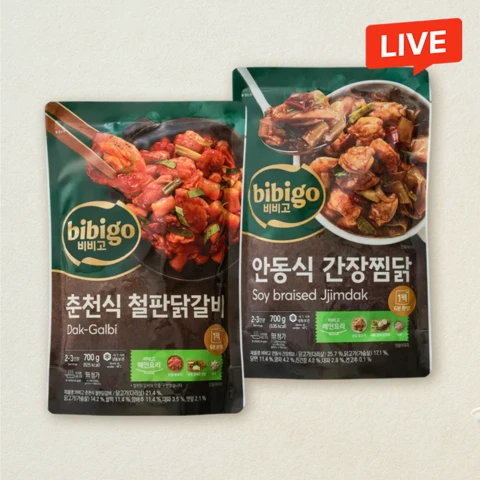 [찜닭갈비세트]비비고 안동식간장찜닭 700g+비비고 춘천식철판닭갈비 700g