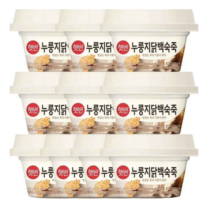 햇반 맞춤토핑 누룽지닭백숙죽 267gX10개