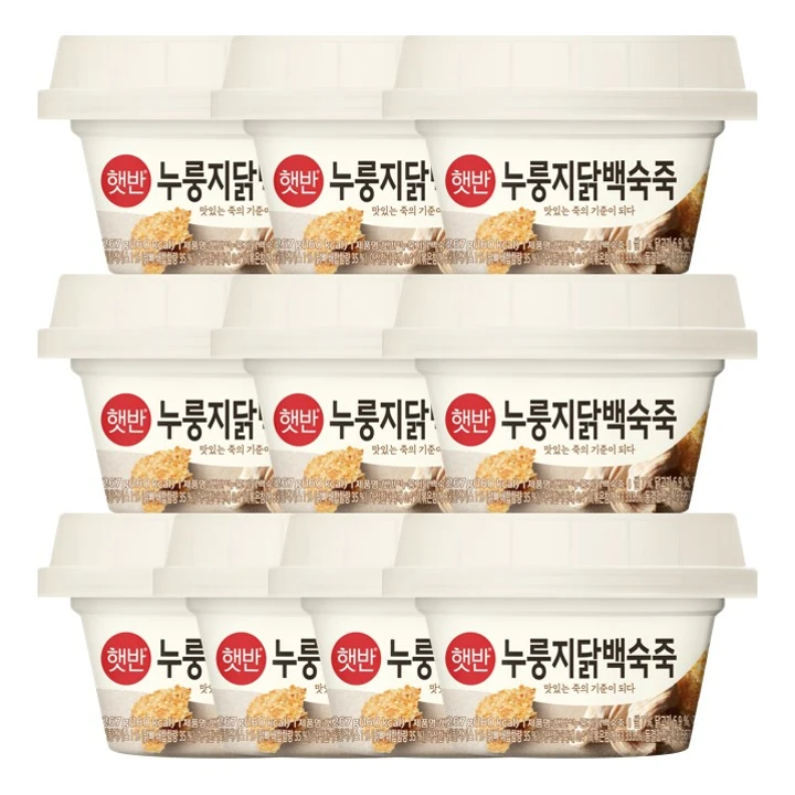 햇반 맞춤토핑 누룽지닭백숙죽 267gX10개