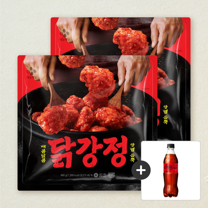 [무료배송]CJ 닭강정 480g, 2개+[사은품]코카-콜라 제로 500ml (총 3개)