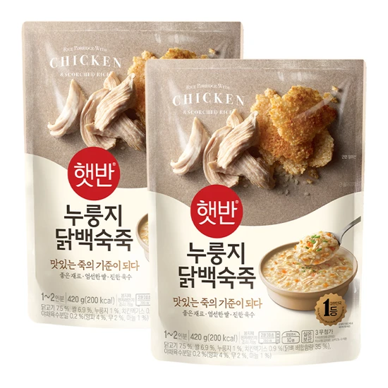 햇반 누룽지닭백숙죽 420gX2개