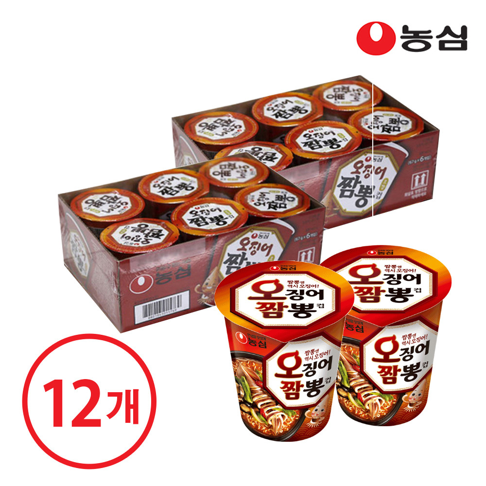 농심 오징어짬뽕 소컵 70gX12개
