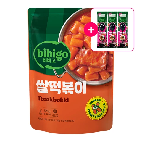 [사은품][비비고X오징어 게임]식물성 제육김밥 230gX3개+비비고 쌀떡볶이 575g