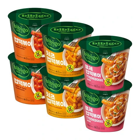 [컵떡볶이세트]비비고 컵떡볶이110gX2개+치즈X2개+로제X2개 총 6개