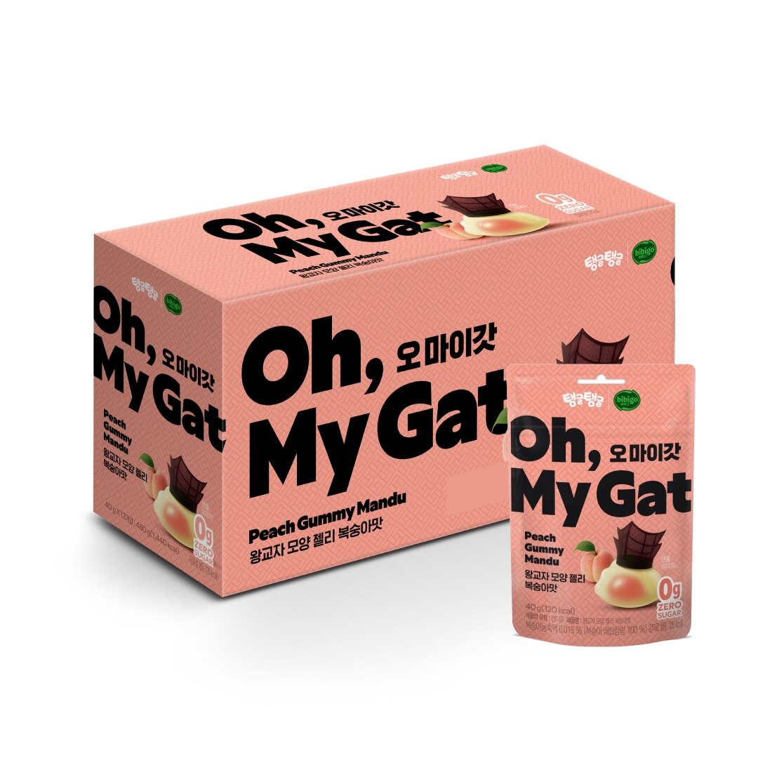 비비고 오마이갓 왕교자 모양 젤리 복숭아 40gx12번들