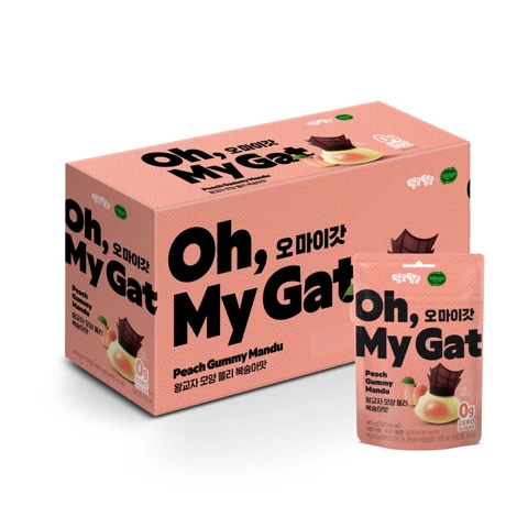 탱글탱글x비비고 오마이갓 왕교자 모양 젤리 복숭아 40gx12번들