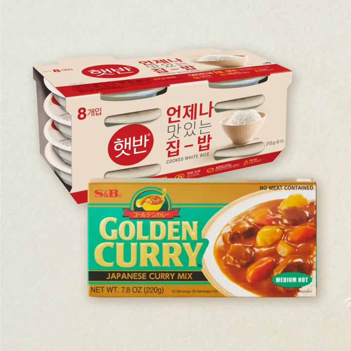 햇반 210g*8번들X1개+에스앤비 골든카레 중간매운맛 220gX1개