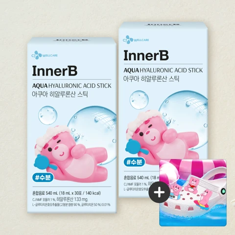 이너비X벨리곰 아쿠아 히알루론산 스틱 30포X2개+[사은품]벨리곰 파츠