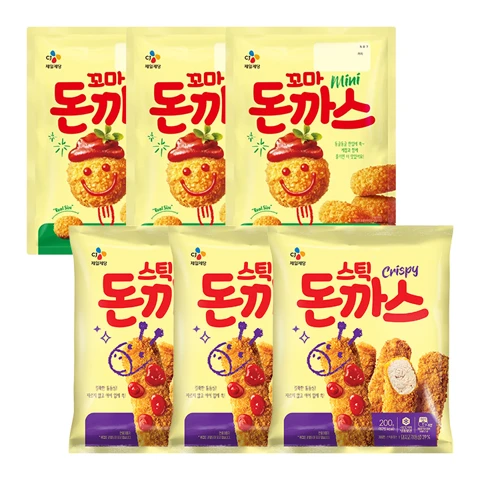 [아이돈까스세트]씨제이 꼬마돈까스 400gX3개+스틱돈까스200gX3개 총 6개