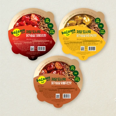 [무료배송]밸런스밀 저당도시락 3종 세트(버터커리맛290g+숯불치킨맛277g+크레이지핫280g)