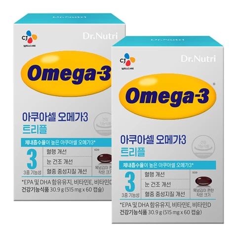 닥터뉴트리 아쿠아셀오메가3 60캡슐 (1개월)X2개