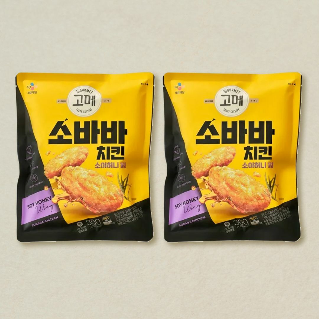 [CJ더마켓] 고메 소바바치킨 소이허니 윙 300gX2개