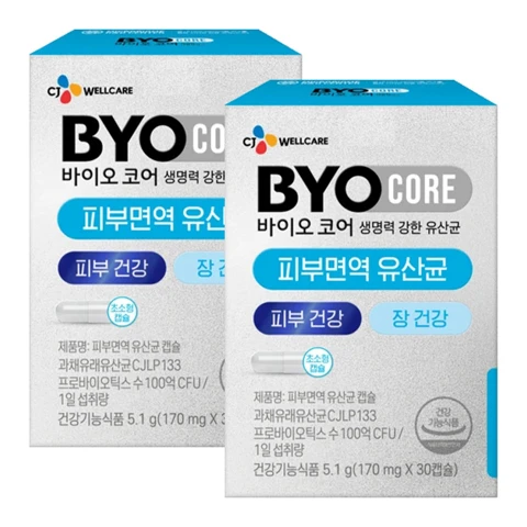 바이오코어 피부면역 유산균 30캡슐(1개월)X2개