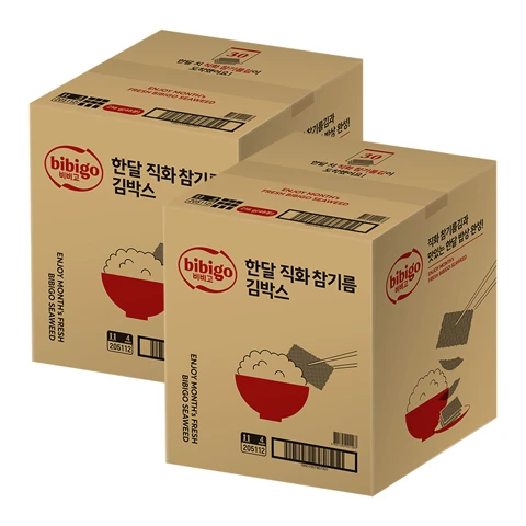 [80개한정]비비고 한달직화참기름김박스(48봉)X2개