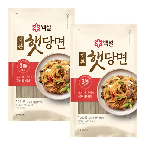 백설 자른햇당면 300g X2개