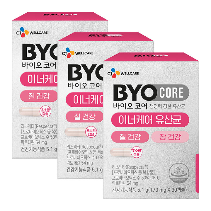 바이오코어 이너케어 유산균 30캡슐(1개월)X3개