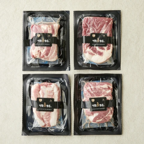 정품진 한돈 삼겹+목살+항정+등심덧살(각 300g 총 1.2kg)