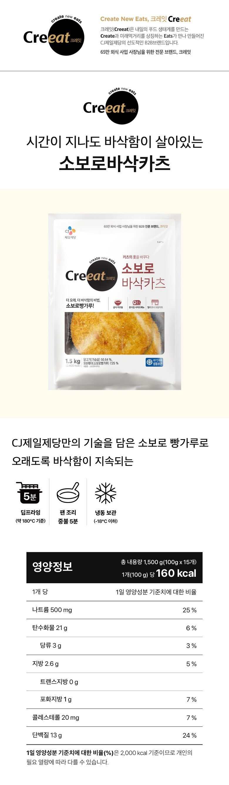 크레잇 소보로바삭카츠 1.5kg | 상품상세 | CJ더마켓 - CJ제일제당 공식몰