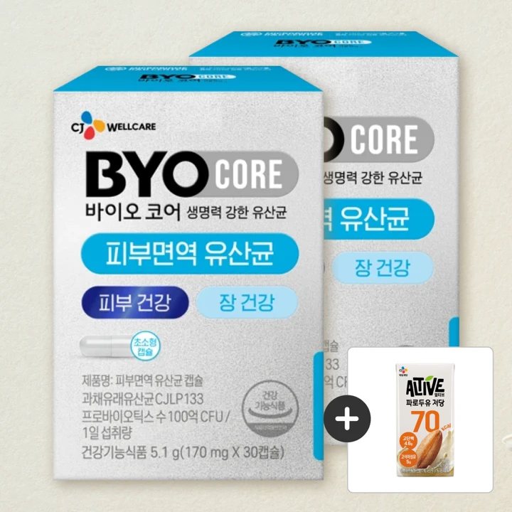 바이오코어 피부면역 유산균 30캡슐(1개월)X2개