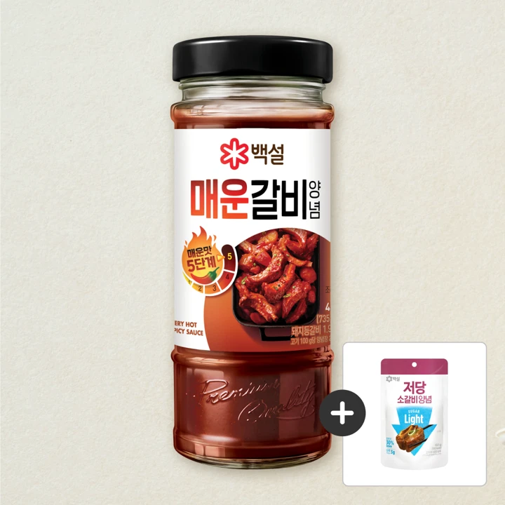 백설 매운갈비 양념 490g+[사은품]백설 저당 소갈비 양념 150G