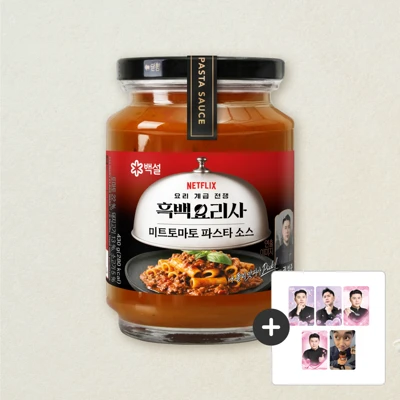 백설 미트토마토 파스타소스 430g+[사은품]나폴리맛피아 포토카드 5종
